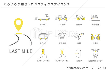 用於各種物流和物流的簡單圖標集 2、矢量素材 78857181