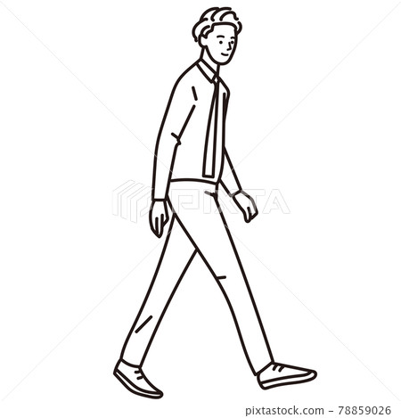 步行西裝男子的矢量 78859026
