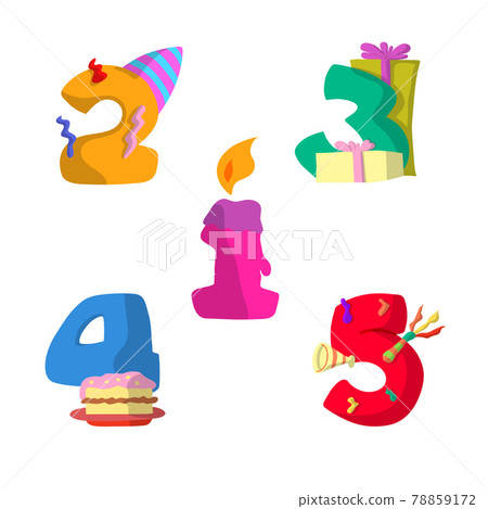 Set of number birthday flat design vector illustration 78859172