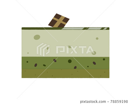 Matcha cake cross section 78859198