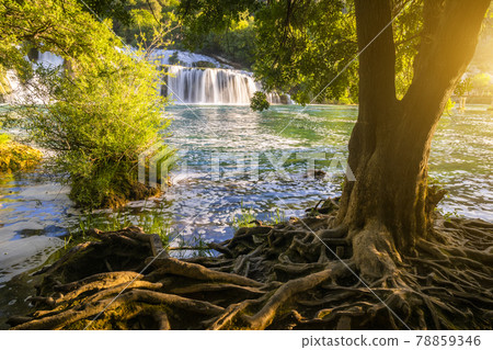 Beautiful Skradinski Buk Waterfall In Krka National Park - Dalmatia Croatia, Europe Beautiful Skradinski Buk Waterfall In Krka National Park - Dalmatia Croatia, Europe 78859346