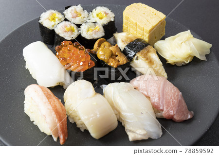 Assorted delicious nigiri sushi Assorted delicious nigiri sushi 78859592