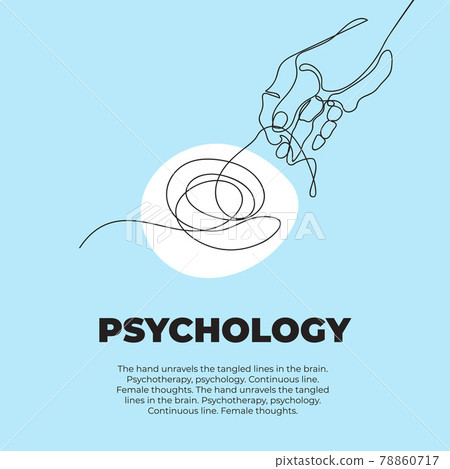 Psychotherapy concept. Two hands untangle the knot. Vector illustration. 78860717