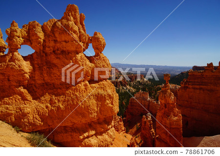 A spectacular view of Bryce Canyon National Park, a valley with countless rocky spire A spectacular view of Bryce Canyon National Park, a valley with countless rocky spire 78861706