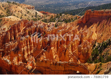 A spectacular view of Bryce Canyon National Park, a valley with countless rocky spire A spectacular view of Bryce Canyon National Park, a valley with countless rocky spire 78861739