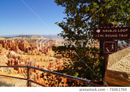A spectacular view of Bryce Canyon National Park, a valley with countless rocky spire A spectacular view of Bryce Canyon National Park, a valley with countless rocky spire 78861760