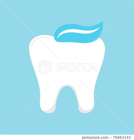 Tooth with toothpaste dental icon isolated on white background. 78863143
