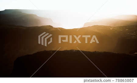 rocky desert at dramatic sunrise rocky desert at dramatic sunrise 78863807