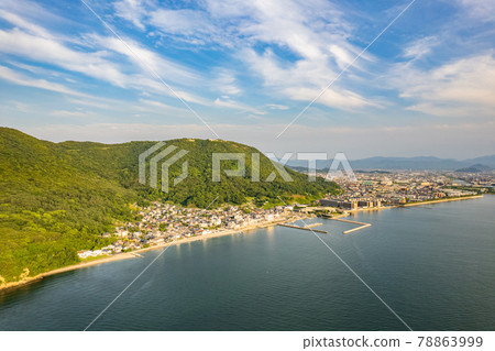 [Kagawa Prefecture] Yashima and Takamatsu cityscape drone aerial view 78863999