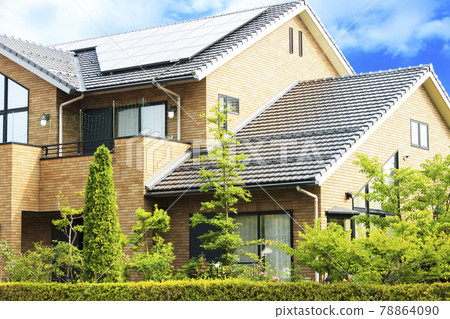 Eco house and green and sky 78864090