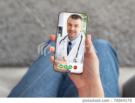Unrecognizable lady patient taking recommendations from doctor online Unrecognizable lady patient taking recommendations from doctor online 78864579