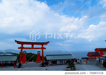 Torii, the sea and cumulonimbus 78865316