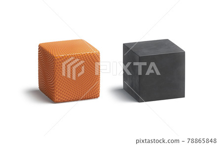 Blank orange and black rubber basketball cube mockup set Blank orange and black rubber basketball cube mockup set 78865848