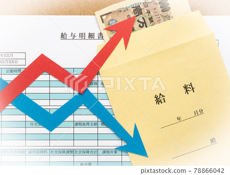 工資單、工資袋和箭頭 極化 極化 向上 向下 工資單、工資袋和箭頭 極化 極化 向上 向下 78866042