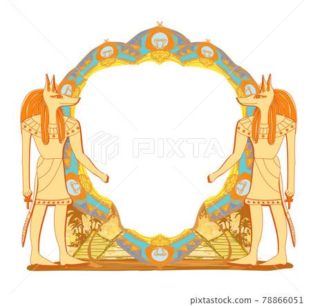Ancient egyptian god anubis - decorative frame Ancient egyptian god anubis - decorative frame 78866051
