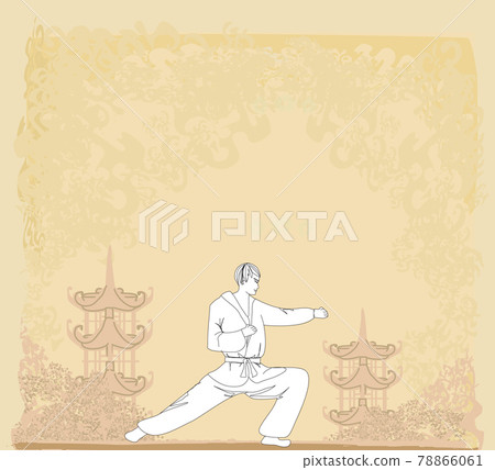 Creative abstract illustration of karate fighter 78866061