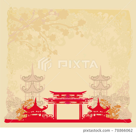 abstract card of beautiful asian landscape abstract card of beautiful asian landscape 78866062