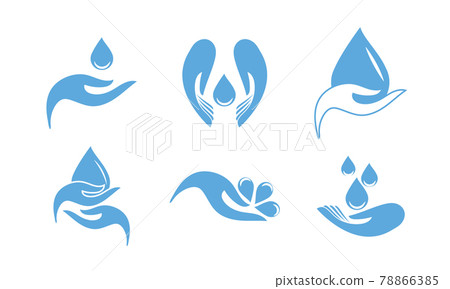 A set of logos drops in your hands A set of logos drops in your hands 78866385