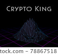Crypto King retro low poly - NFT nonfungible tokens concept 78867518