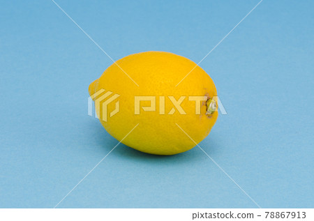 yellow lemon on azure background 78867913