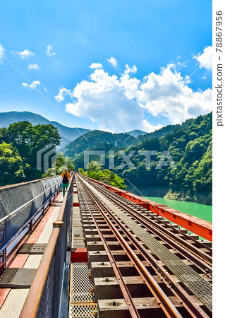 Scenery around Okuoikojo Station on the Oigawa Railway Ikawa Line station in Kawanehon-cho, Haibara-gun, Shizuoka Prefecture 78867956
