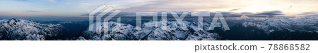 Aerial Panoramic View from Airplane of Canadian Mountain Landscape Aerial Panoramic View from Airplane of Canadian Mountain Landscape 78868582