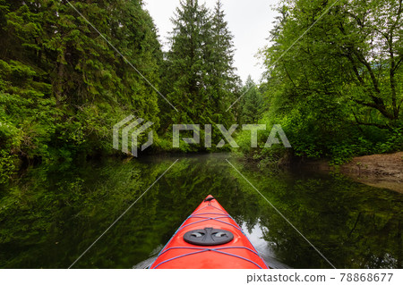 Adventure Concept Kayaking in Red Kayak 78868677