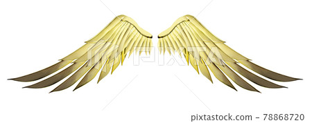 Golden god wing with gold color isolated on white background and clipping path Golden god wing with gold color isolated on white background and clipping path 78868720