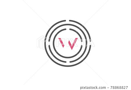 pink W logo design letter design with circles.... - Stock Illustration ...