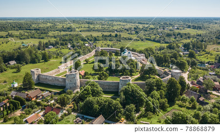 Aerial view of Izborsk fortress Aerial view of Izborsk fortress 78868879