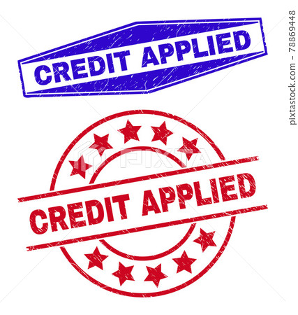 CREDIT APPLIED Unclean Stamps in Circle and Hexagon Forms 78869448