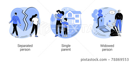 Marital status abstract concept vector illustrations. Marital status abstract concept vector illustrations. 78869553