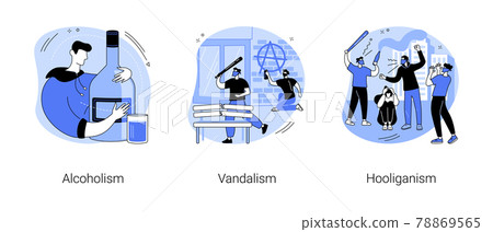 Social problems abstract concept vector illustrations. 78869565