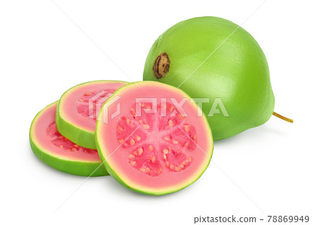 Guava fruit slices isolated on the white background with full depth of field 78869949