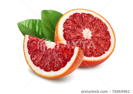 Blood red oranges isolated on white background with clipping path and full depth of field 78869962