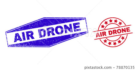 AIR DRONE Distress Badges in Circle and Hexagonal Forms AIR DRONE Distress Badges in Circle and Hexagonal Forms 78870135