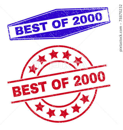 BEST OF 2000 Scratched Badges in Circle and Hexagonal Shapes 78870232