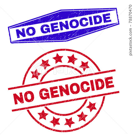 NO GENOCIDE Rubber Stamps in Circle and Hexagonal Forms 78870470