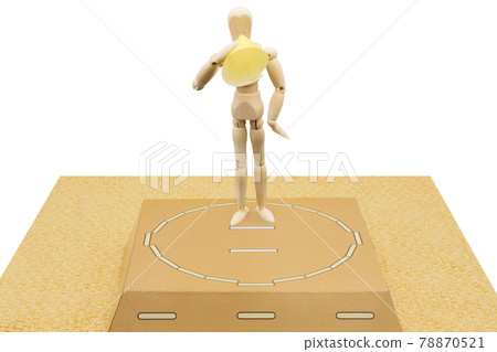 A drawing doll that provokes with a megaphone to raise it to the same ring A drawing doll that provokes with a megaphone to raise it to the same ring 78870521
