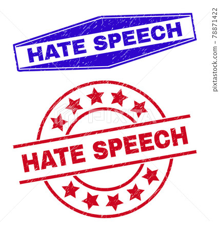 HATE SPEECH Textured Watermarks in Circle and Hexagon Forms 78871422