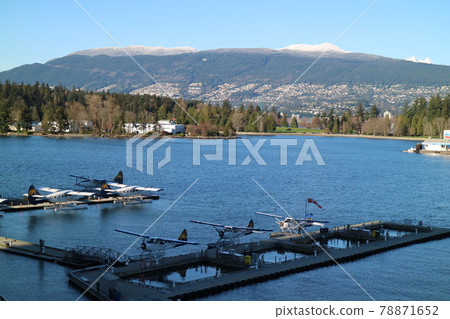 Canadian seaplane and snow mountain views 78871652