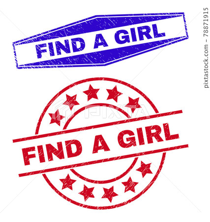 FIND A GIRL Distress Seals in Circle and Hexagonal Shapes 78871915