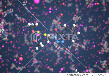 Molecule of azinphos-methyl, conceptual molecular model. Conceptual 3d rendering 78872526