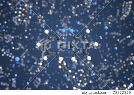 Benzo(c)cinnoline molecule, conceptual molecular model. Scientific 3d rendering 78872529