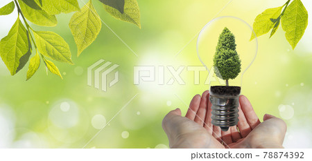 Eco-friendly energy (carbon dioxide reduction, prevention of global warming, clean air, trees) Eco-friendly energy (carbon dioxide reduction, prevention of global warming, clean air, trees) 78874392