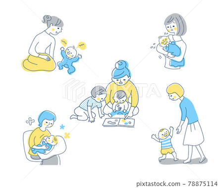 Baby and mom various scene sets 78875114