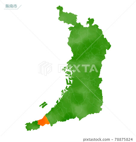 水彩畫地圖大阪府阪南市 水彩畫地圖大阪府阪南市 78875824