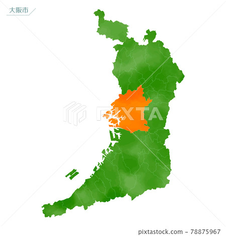 大阪府大阪市水彩畫地圖 78875967