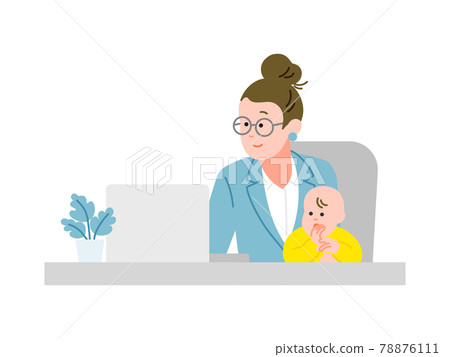 工作方式改革 遠程工作的母親和婦女 工作方式改革 遠程工作的母親和婦女 78876111
