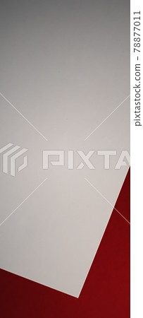 Blank A4 paper, white on red background as office stationery flatlay, luxury branding flat lay and brand identity design for mockup 78877011